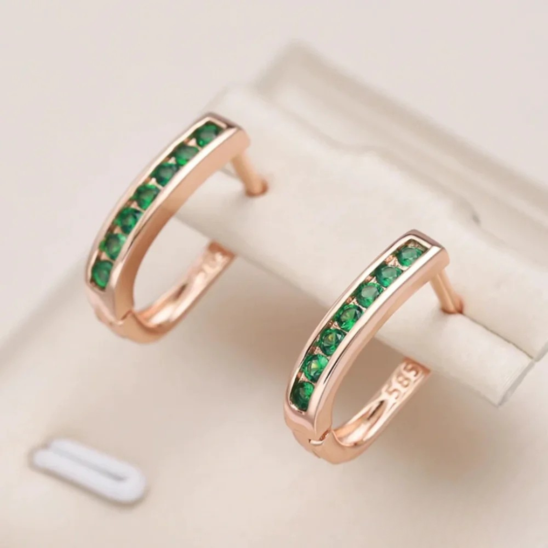 Elegante Groene Kristallen Oorbellen