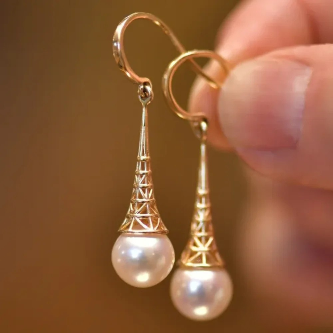 Vintage pareloorbellen in goud