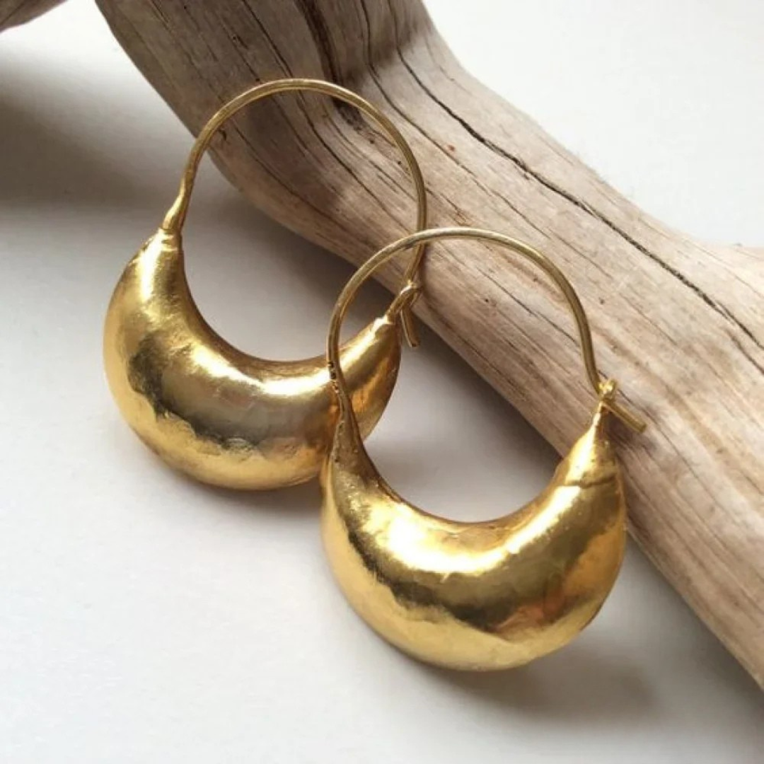 Vintage gouden mand oorbellen