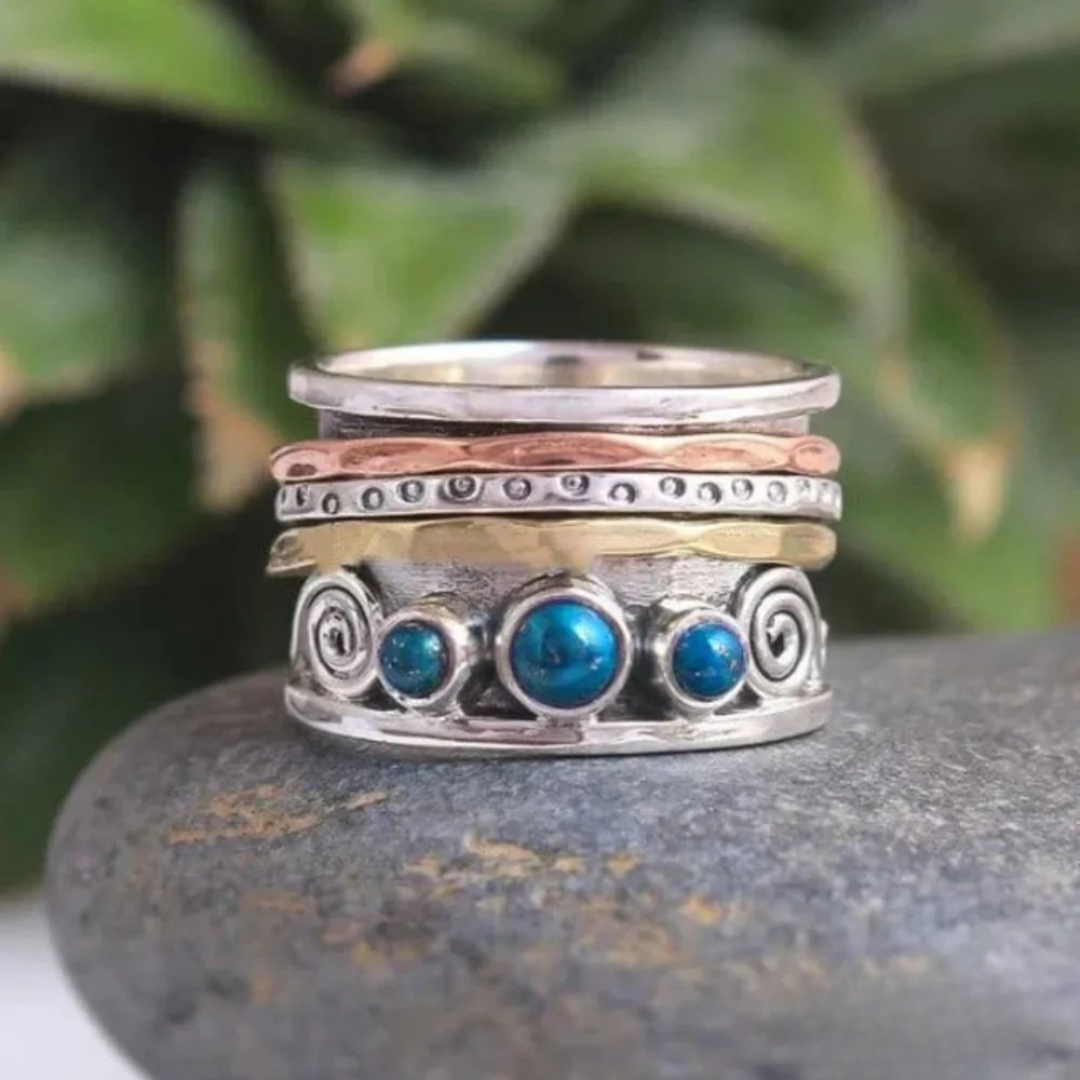 Boheemse Saffier Meditatie Ring