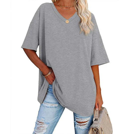 Oversized T-shirt met V-hals voor dames