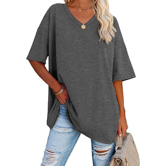 Oversized T-shirt met V-hals voor dames