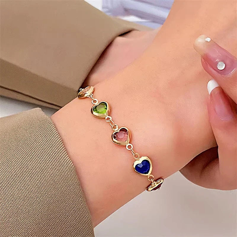 Hartvormige kleuren armband