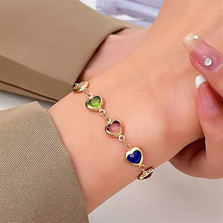 Hartvormige kleuren armband