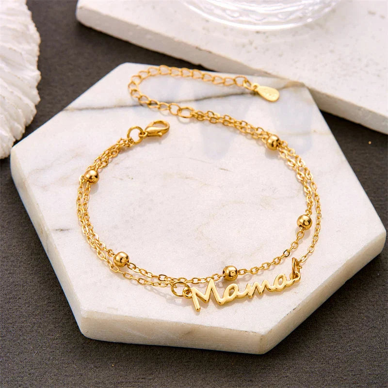 Mama stainless steel armband