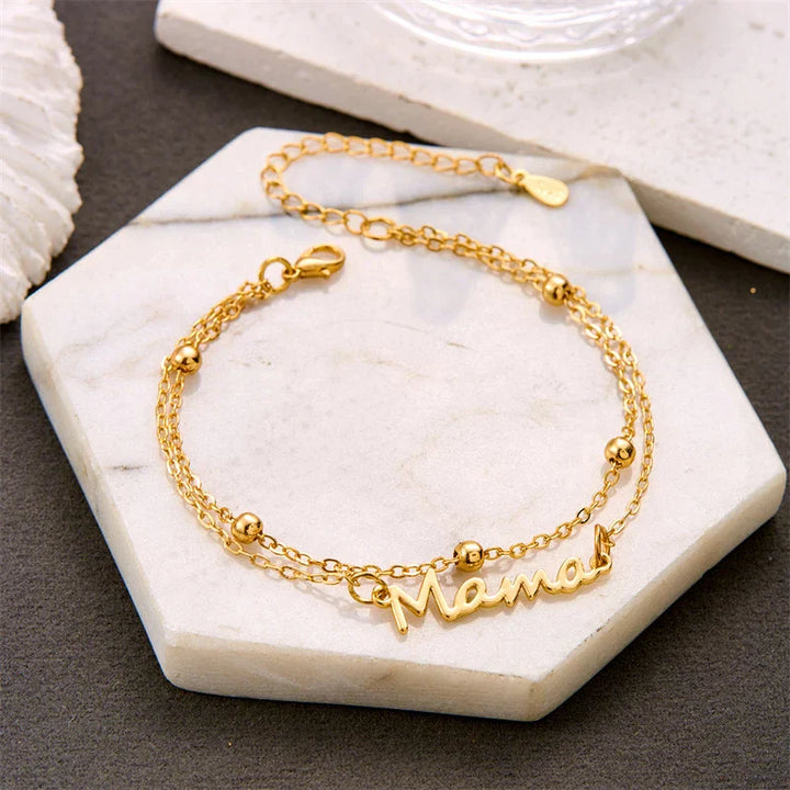 Mama stainless steel armband