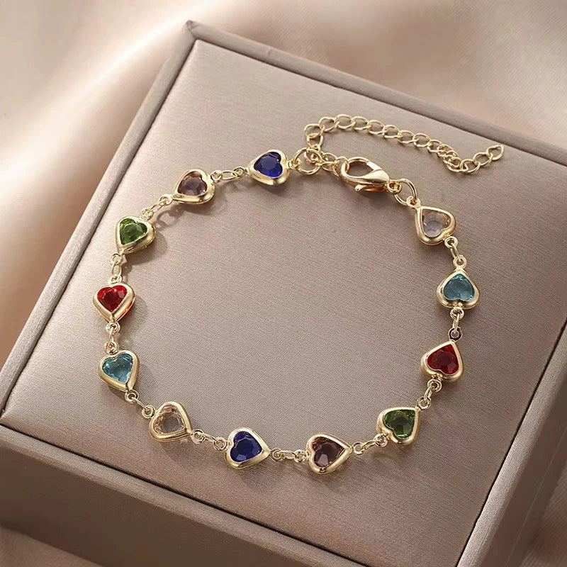 Hartvormige kleuren armband