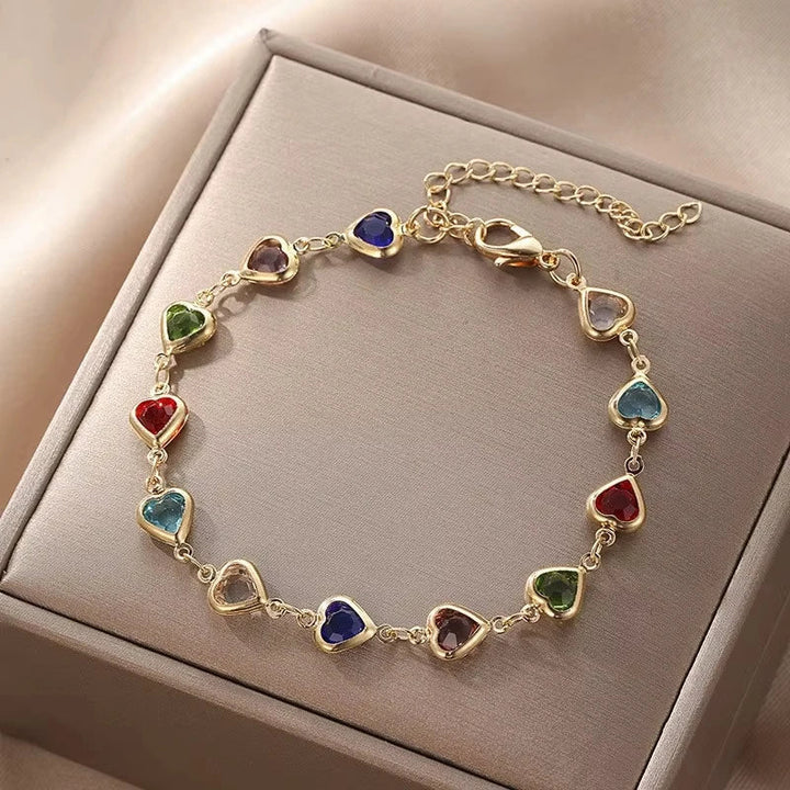 Hartvormige kleuren armband