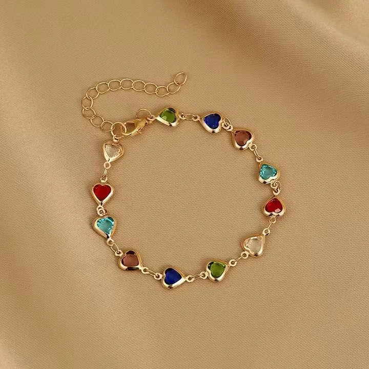 Hartvormige kleuren armband