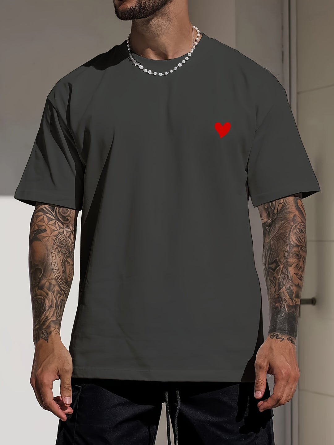 Heart l Casual T-Shirt l Hartprint voor heren