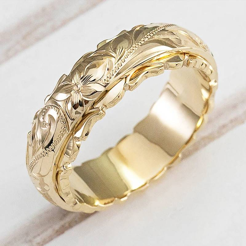 Gouden vintage bloemenring