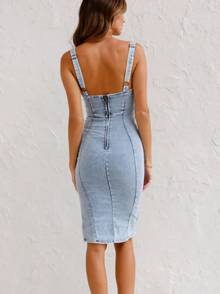 Mirabella™ - Denim jurk met verstelbare bandjes